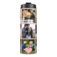 Fotocollage monogram gepersonaliseerd modern roze