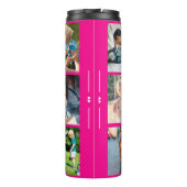 Fotocollage monogram gepersonaliseerd modern roze thermosbeker (Achterkant)