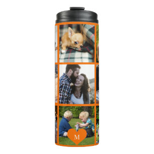 Fotocollage monogram gepersonaliseerd modern sinaa thermosbeker