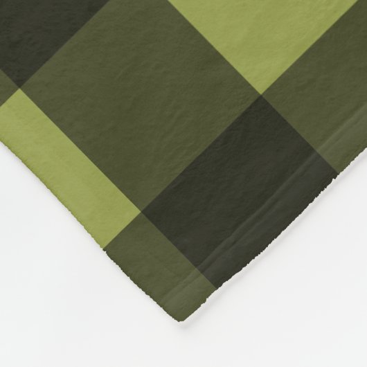 Fotocollage - Monogram Olive Black Buffalo Pset Fleece Deken (Hoek)