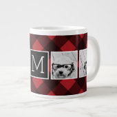 Fotocollage - Monogram Red Black Buffalo Pset Grote Koffiekop (Voorkant rechts)