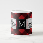 Fotocollage - Monogram Red Black Buffalo Pset Grote Koffiekop (Voorkant)