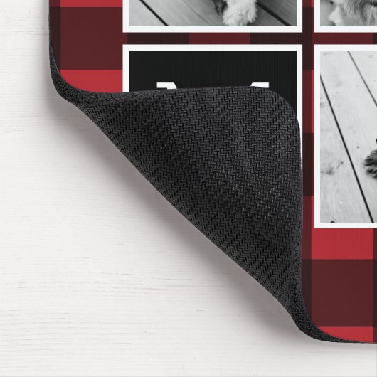 Fotocollage - Monogram Red Black Buffalo Pset Muismat (Hoek)