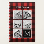 Fotocollage - Monogram Red Black Buffalo Pset Planner<br><div class="desc">De achtergrond omvat een optioneel, bijtend, manly controlepatroon - Gebruik vijf vierkante foto's van Instagram of werkelijk om het even welk afbeelding om een uniek en persoonlijk cadeau te creëer. Of je kunt de hipster puppy houden en een trendy keepslag maken. Als u de afbeeldingen moet aanpassen, klik op het...</div>