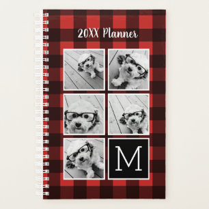 Fotocollage - Monogram Red Black Buffalo Pset Planner