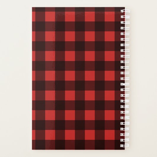 Fotocollage - Monogram Red Black Buffalo Pset Planner (Achterkant)