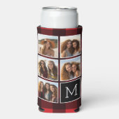 Fotocollage - Monogram Red Black Buffalo Pset Seltzer Blikjeskoeler (Seltzer Voorkant)