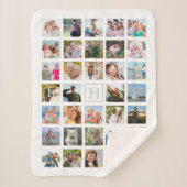 Fotocollage Monogram Wit Grijs Sherpa Deken (Voorkant)
