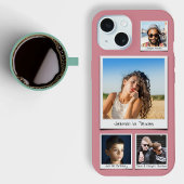 Fotocollage monogrammen of namen Dusty Pink iPhone 15 Case