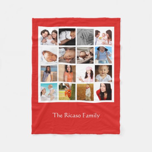 Fotocollage Mozaïek Gepersonaliseerd Fleece Deken (Voorkant)
