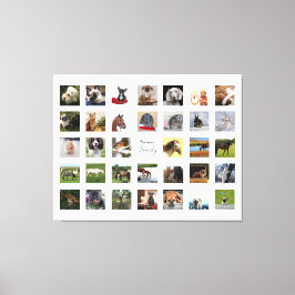 FOTOCOLLAGE MUURKUNST -34 Vierkante Foto's Instagr Canvas Afdruk