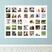 FOTOCOLLAGE MUURKUNST -34 Vierkante Foto's Instagr Canvas Afdruk (Insitu (Houten vloer))