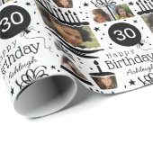 Fotocollage naam 30e verjaardag inpakpapier (Rol Hoek)