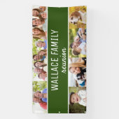 Fotocollage Naam Familie Reunion Groen Custom Spandoek (Verticaal)