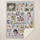 Fotocollage naam of titel grijs sherpa deken (Voorkant)