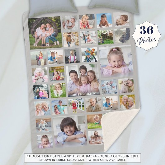 Fotocollage naam of titel grijs sherpa deken