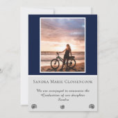 Fotocollage Nautical Navy Blue Anchor afstuderen Aankondiging (Achterkant)