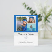 Fotocollage Nautical Navy Blue Zeesterren afstuder Bedankkaart (Staand voorkant)