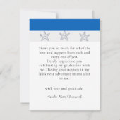 Fotocollage Nautical Navy Blue Zeesterren afstuder Bedankkaart (Achterkant)