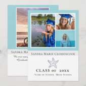 Fotocollage Nautisch Blauwgroen Blauwe Zeester afs Aankondiging (Voorkant / Achterkant)