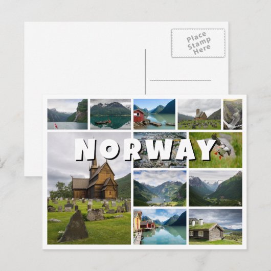 Fotocollage Noorwegen Briefkaart (Voorkant / Achterkant)