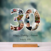 Fotocollage nummer 30 - 30e verjaardag acryl bord (Neutraal)