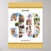 Fotocollage nummer 30 Neutraal 30e verjaardag Poster (Voorkant)