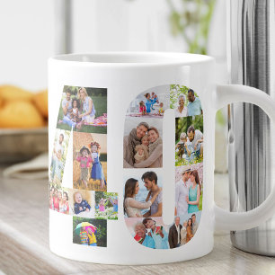 Fotocollage Nummer 40 - 40ste verjaardag Grote Koffiekop