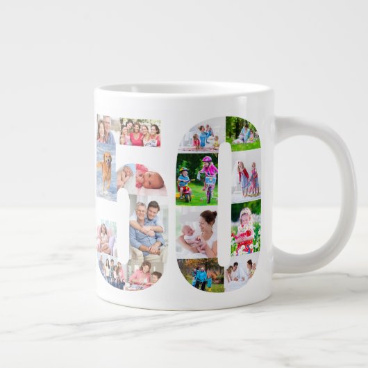 Fotocollage nummer 50 - 50ste verjaardag grote koffiekop (Rechts)