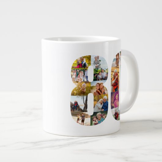 Fotocollage nummer 80 - 80ste verjaardag grote koffiekop (Voorkant rechts)