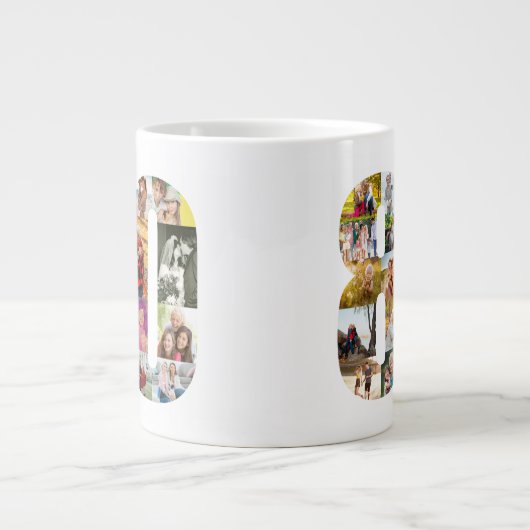 Fotocollage nummer 80 - 80ste verjaardag grote koffiekop (Voorkant)