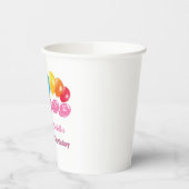 Fotocollage nummer een meisjesnaam 1e verjaardag papieren bekers (Links)