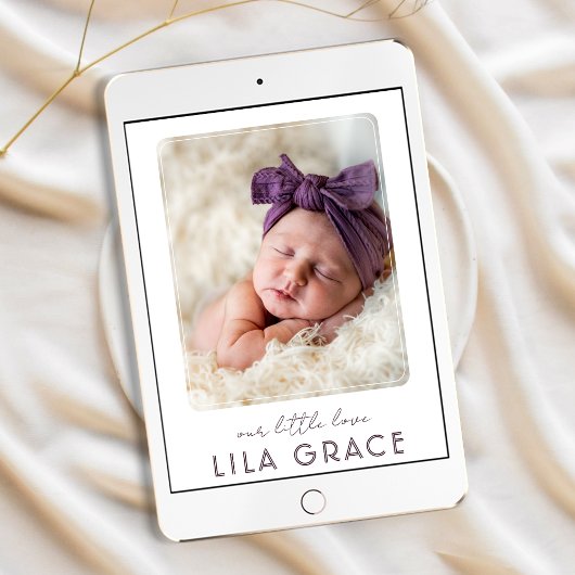 Fotocollage Onze Kleine Liefde Geboorteaankondigin Aankondiging