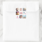 Fotocollage op 30e verjaardag vierkante sticker (Tas)