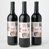 Fotocollage op 30e verjaardag wijn etiket (Flessen)