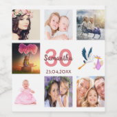 Fotocollage op 30e verjaardag wijn etiket (Enkel label)