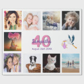 Fotocollage op 40e verjaardag, wit cadeaupapier (Vlak)