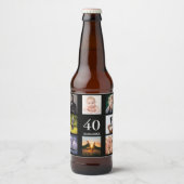 Fotocollage op 40e verjaardag zwarte man bier etiket (Voorkant)