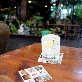 Fotocollage op 60e verjaardag kartonnen onderzetters