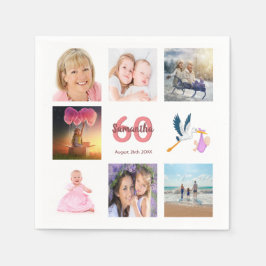 Fotocollage op 60e verjaardag servet