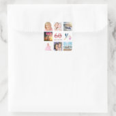 Fotocollage op 60e verjaardag vierkante sticker (Tas)