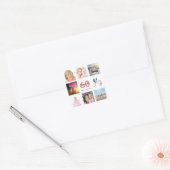 Fotocollage op 60e verjaardag vierkante sticker (Envelop)