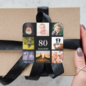 Fotocollage op 80e verjaardag zwarte man vierkante sticker