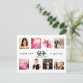 Fotocollage op feestdag wit bedankt briefkaart (Staand voorkant)