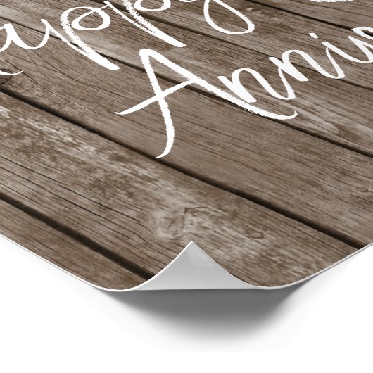 Fotocollage op maat hout 5e trouwdag poster (Hoek)