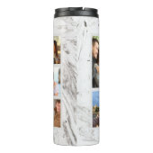 Fotocollage op wit en grijs marmer thermosbeker (Achterkant)