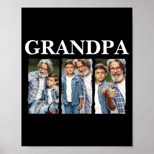 Fotocollage Opa D Cadeau Poster (Voorkant)
