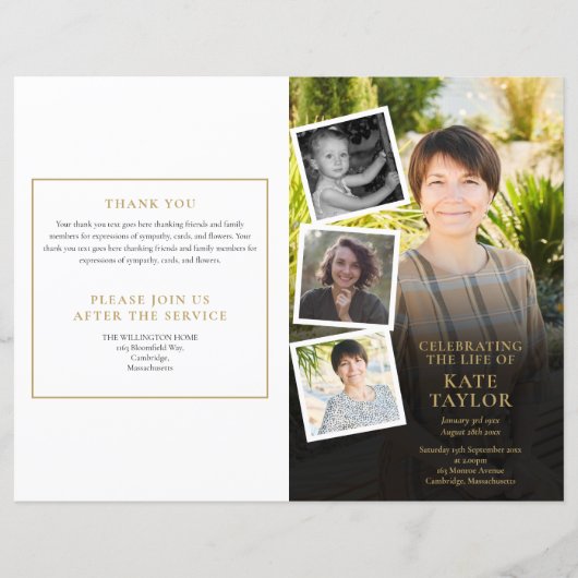 Fotocollage Orde van de Dienst Uitvaartprogramma (Voorkant)