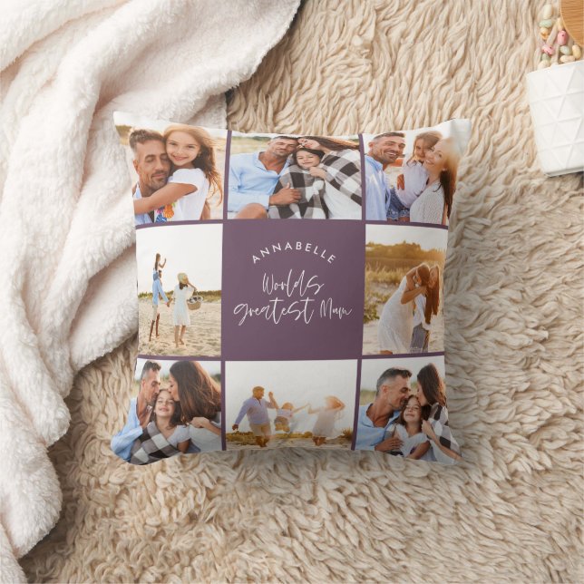 Fotocollage paarse meisjesmoderne moederdag kussen (Deken)