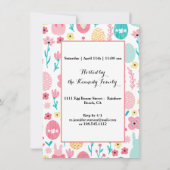 Fotocollage Paaseieren Bunny Pink Easter Brunch Kaart (Achterkant)